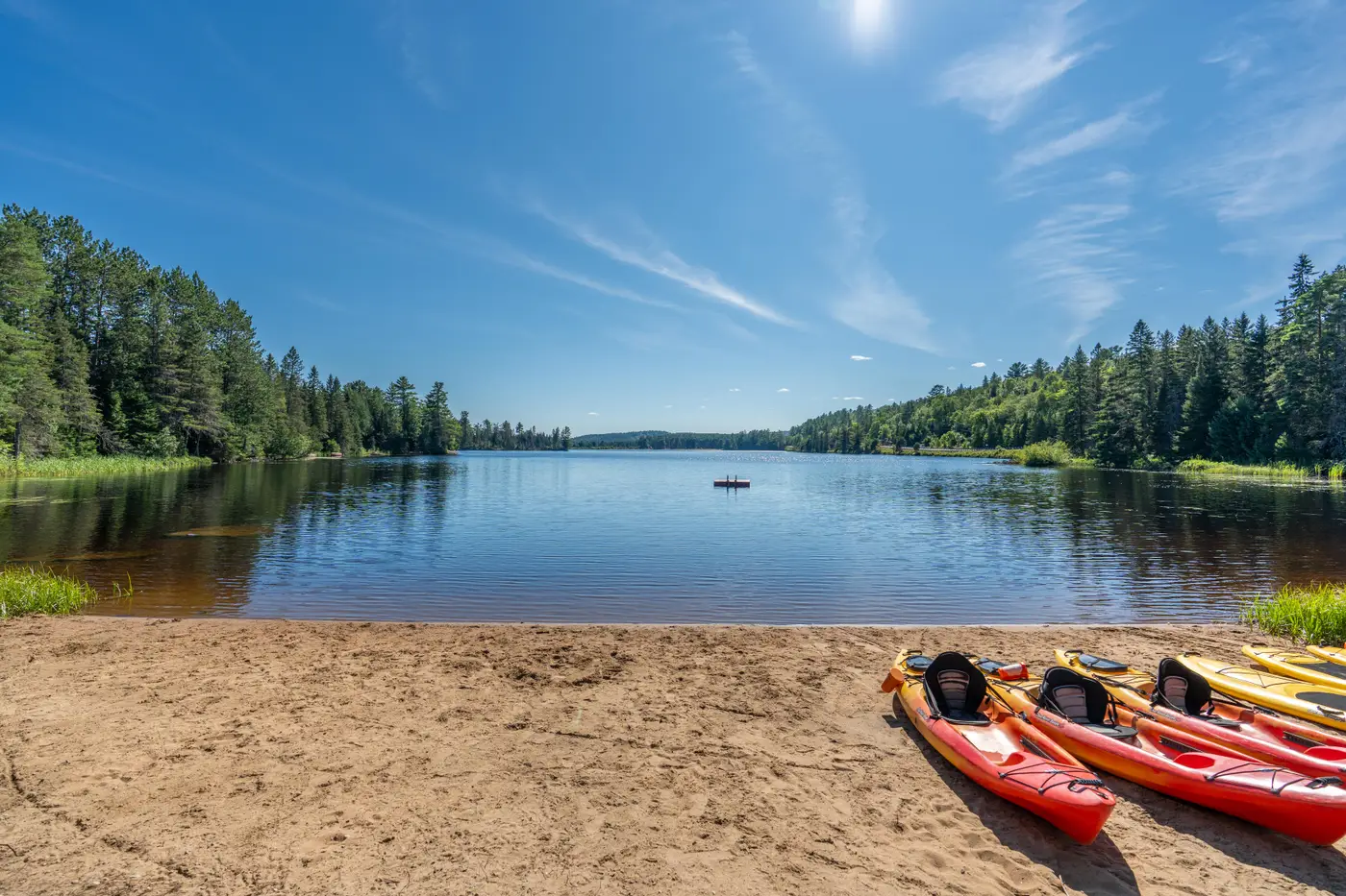 Complimentary kayaks and canoes are a part of your stay at Killarney Lodge.