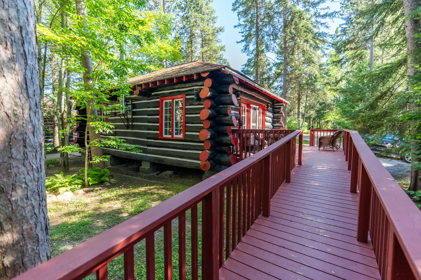Accessible cabin ramps at Killarney Lodge in Algonquin Park.