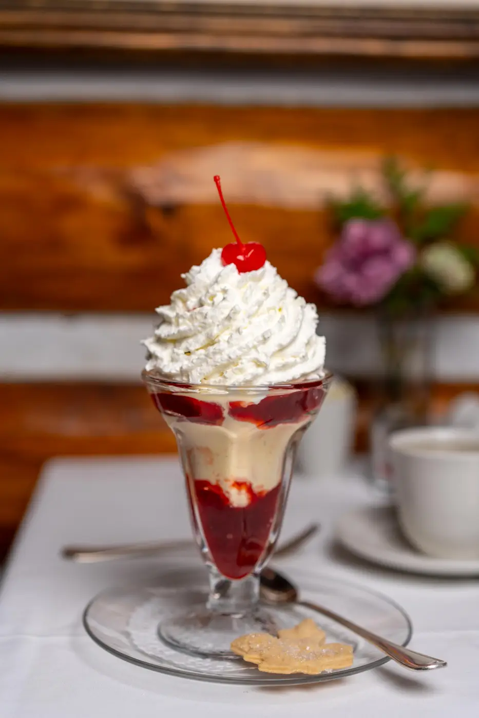 Dessert at Killarney Lodge in Algonquin Park.