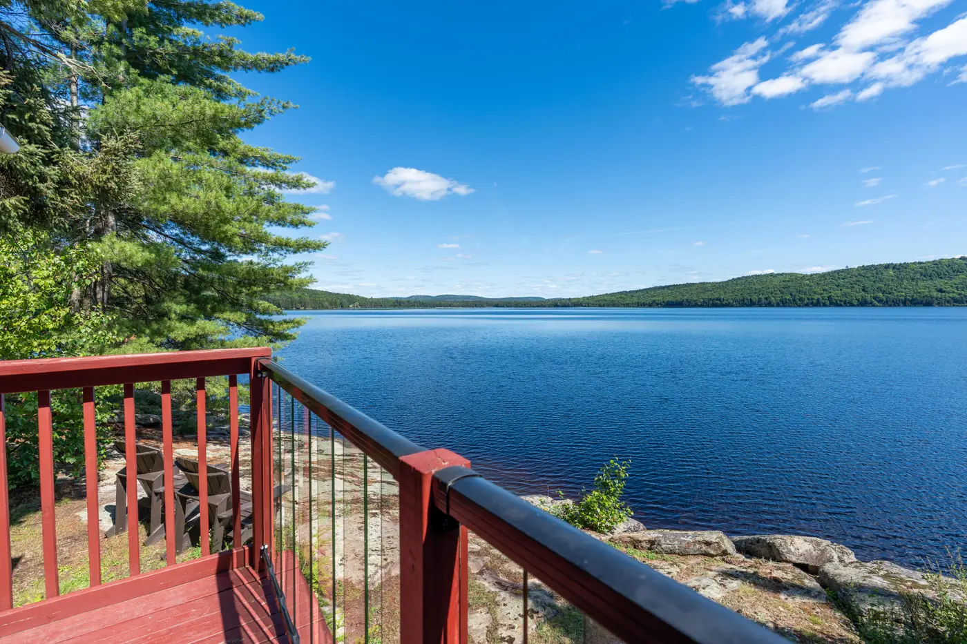 Cabin deck facing the lake.