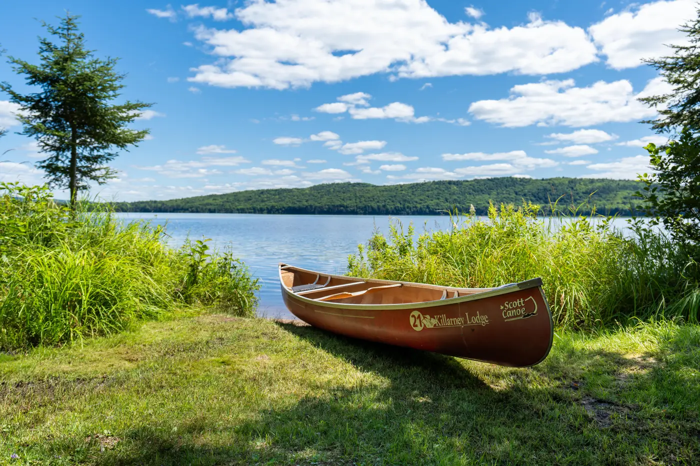 Cabin 21 canoe at Killarney Lodge in Algonquin Park.