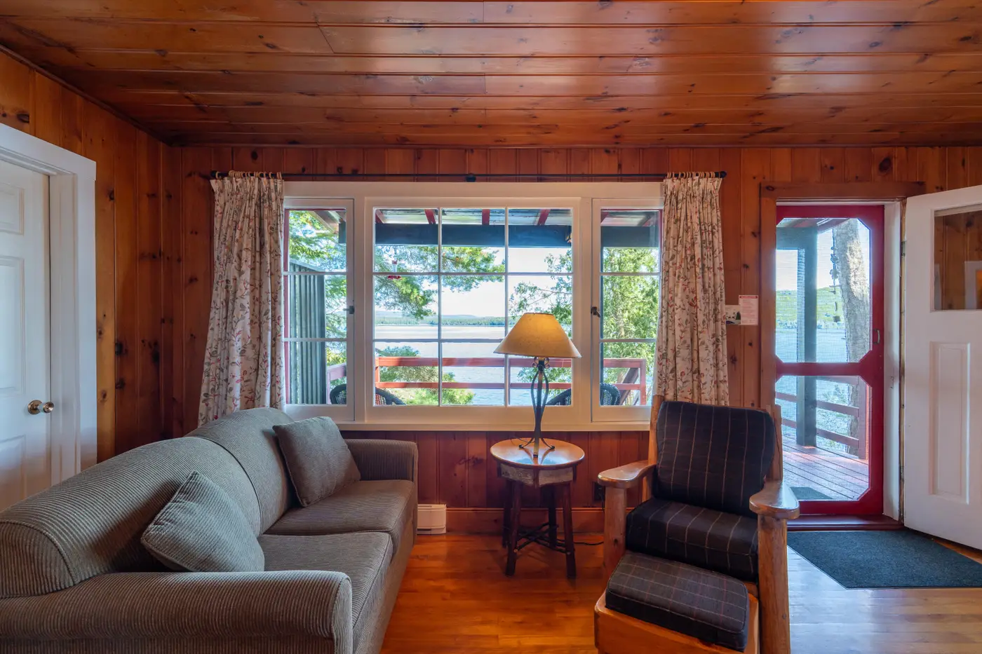 Inside view of a Prime Lake Cabin at Killarney Lodge in Algonquin Park.