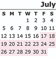 Calendar July
