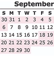 Calendar September