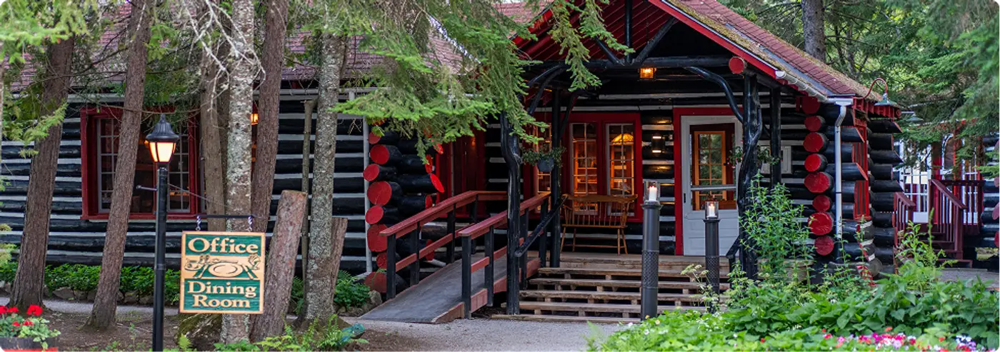 Our main office and Dining Room at Killarney Lodge in Algonquin Park.
