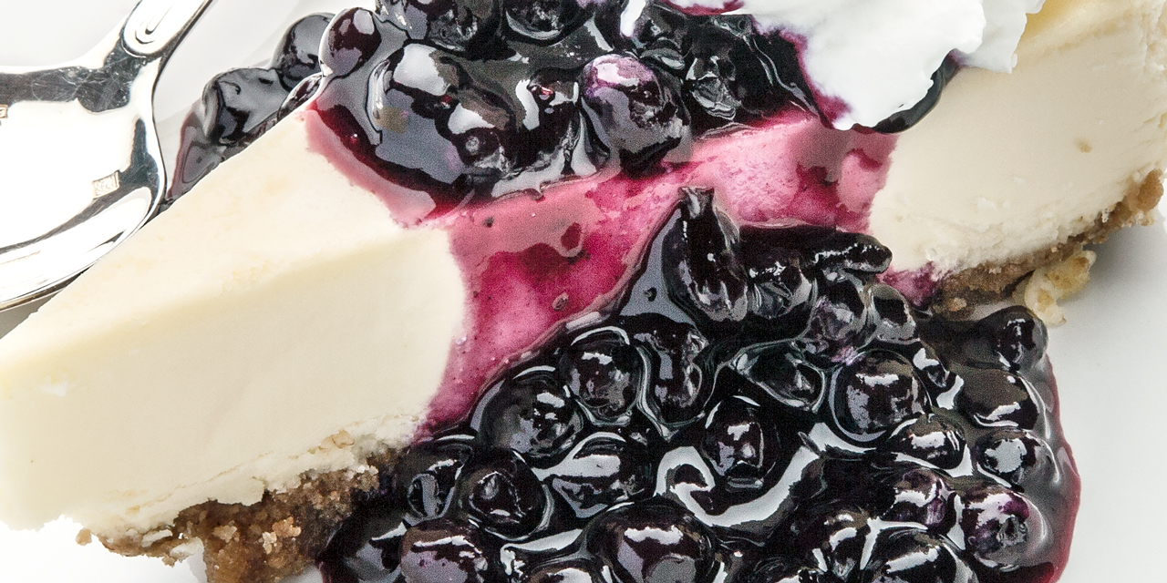 homemade Blueberries and cheescake fine dining Killarney Lodge