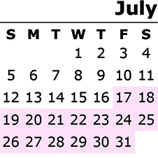 Calendar July