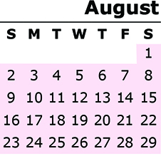 Calendar August